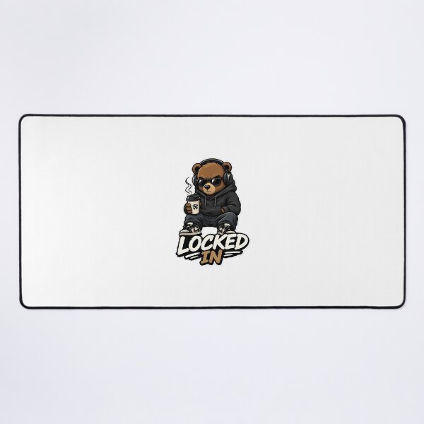 Item preview, Locked In Bear – Coffee & Headphones Streetwear Cartoon designed and sold by Aesthicer.