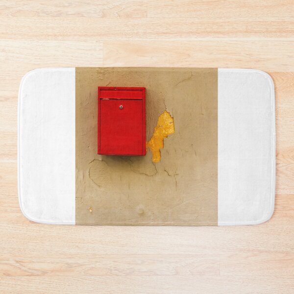 Item preview, Red Mailbox On Peeling Beige Wall With Yellow Paint And Rustic Urban Texture designed and sold by Nmallia.