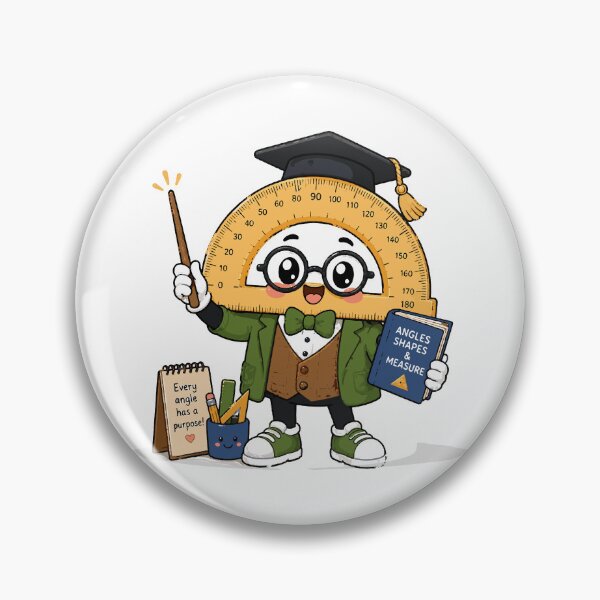 Item preview, Professor Protractor T-Shirt & Sticker | Cute Kawaii Geometry Teacher Mascot | Math Classroom Gift designed and sold by Sunday.Supply.