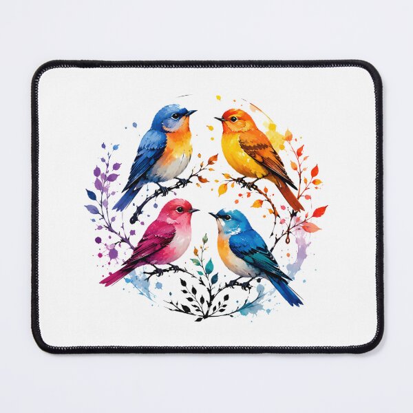 Item preview, Colorful Watercolor Songbirds designed and sold by trendspatterns.