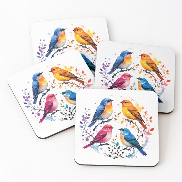 Item preview, Colorful Watercolor Songbirds designed and sold by trendspatterns.