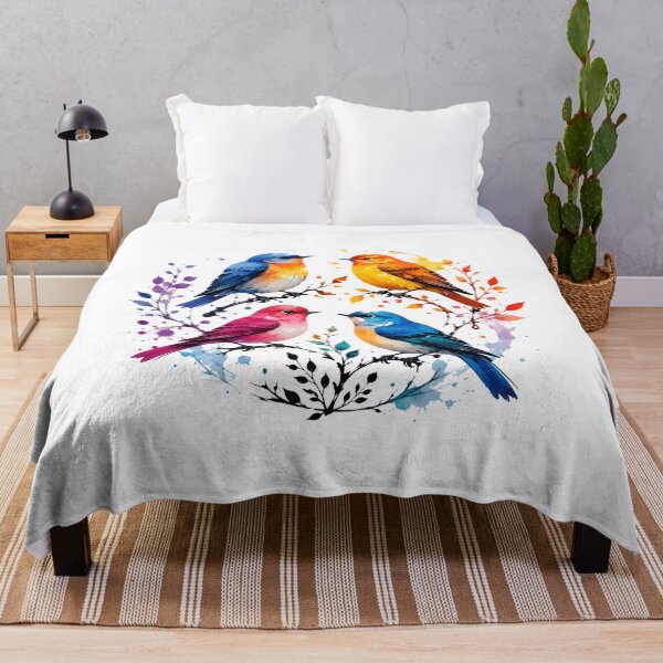 Item preview, Colorful Watercolor Songbirds designed and sold by trendspatterns.