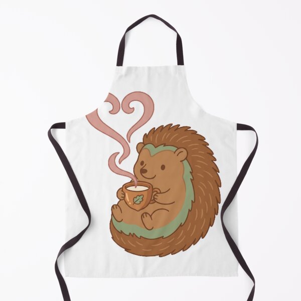 Item preview, Cute Kawaii Hedgehog Drinking Acorn Tea Cottagecore designed and sold by NeonNerd Studio.