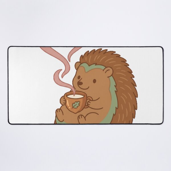 Artikelvorschau, Niedlicher Kawaii-Igel trinkt Eicheltee Cottagecore entworfen und verkauft von NeonNerd Studio.
