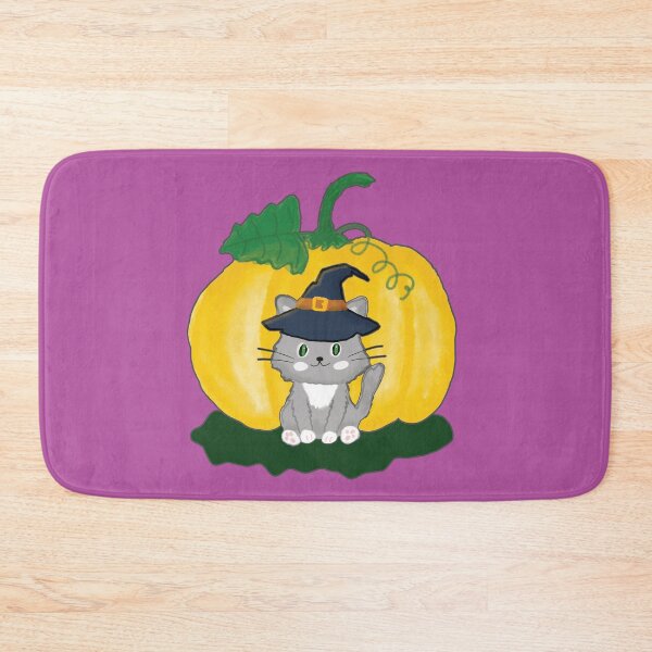 Item preview, Cute Little Cat Wearing a Hat, Sitting in Front of a Pumpkin designed and sold by studiodrchicken.