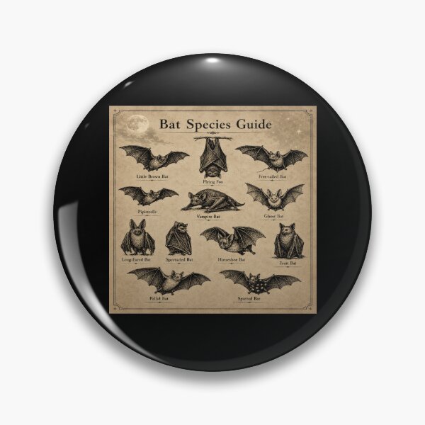 Item preview, Bat Lover Moonlit Species Guide designed and sold by POD DYNASTY | Original Print On Demand T-Shirt Graphics.