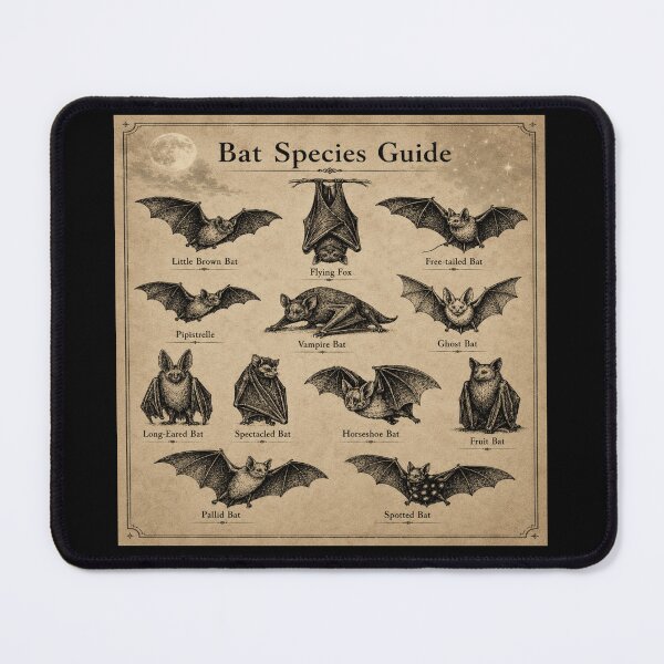 Item preview, Bat Lover Moonlit Species Guide designed and sold by POD DYNASTY | Original Print On Demand T-Shirt Graphics.