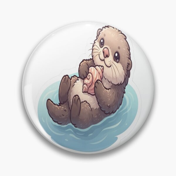 Item preview, Drifting Sea Otter with Seashell Sticker, Cute Ocean Animal Art, Peaceful Marine Wildlife designed and sold by AdityaShop18.