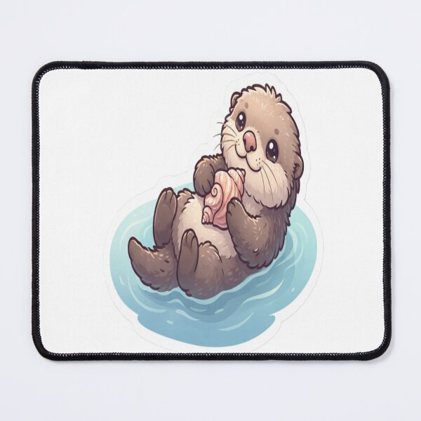 Item preview, Drifting Sea Otter with Seashell Sticker, Cute Ocean Animal Art, Peaceful Marine Wildlife designed and sold by AdityaShop18.