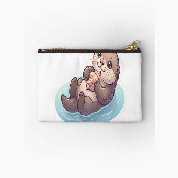 Item preview, Drifting Sea Otter with Seashell Sticker, Cute Ocean Animal Art, Peaceful Marine Wildlife designed and sold by AdityaShop18.