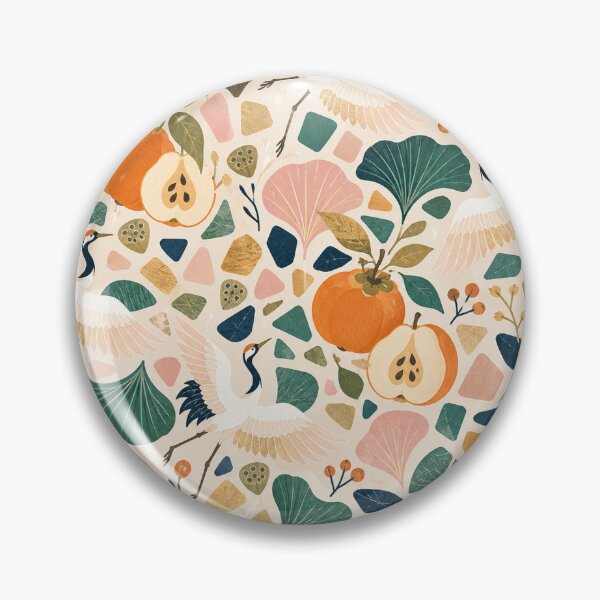 Item preview, Quince Crane Terrazzo Garden Pattern designed and sold by aihrgdesign.