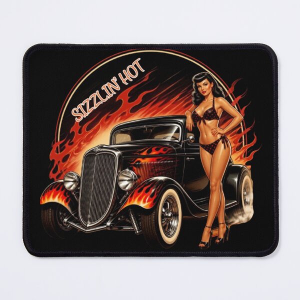 Item preview, Sizzlin' Hot: Vintage Flames Hot Rod & Retro Pin-Up Girl designed and sold by PoppaBear71.