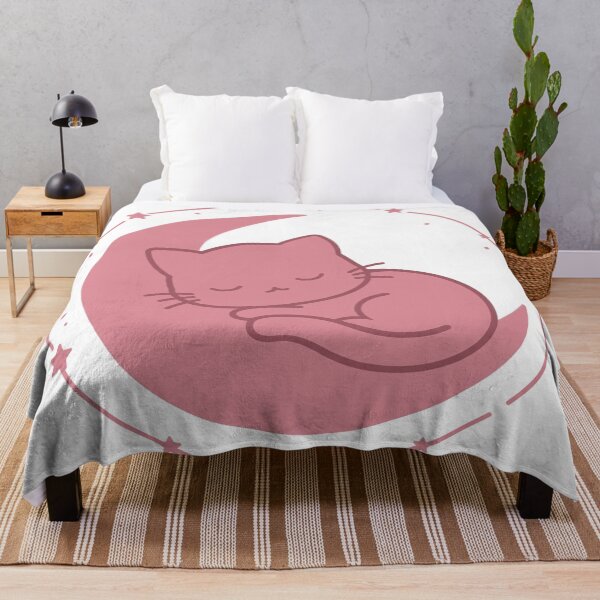 Item preview, Sleeping Cat on Pink Moon for Cute Black T-Shirt designed and sold by FantasyPearl.