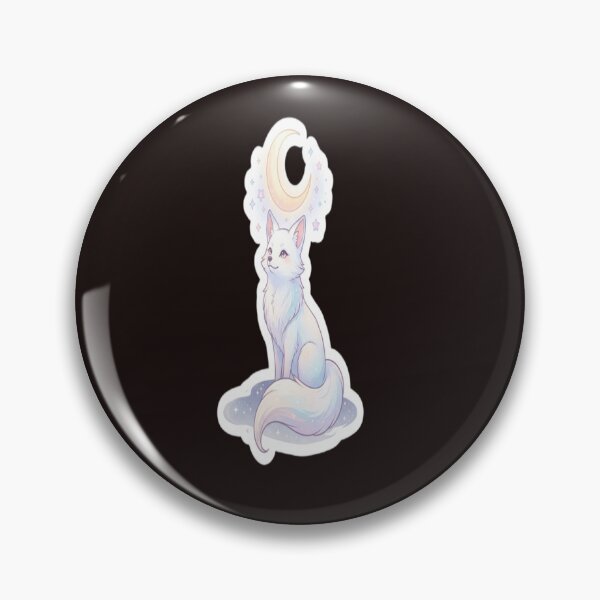 Item preview, Celestial Moon Fox Sticker | Dreamy White Fox Under Crescent Moon designed and sold by AdityaShop18.