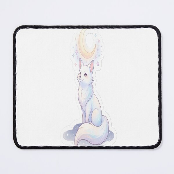 Item preview, Celestial Moon Fox Sticker | Dreamy White Fox Under Crescent Moon designed and sold by AdityaShop18.