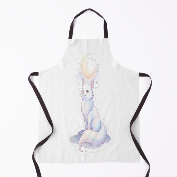 Item preview, Celestial Moon Fox Sticker | Dreamy White Fox Under Crescent Moon designed and sold by AdityaShop18.
