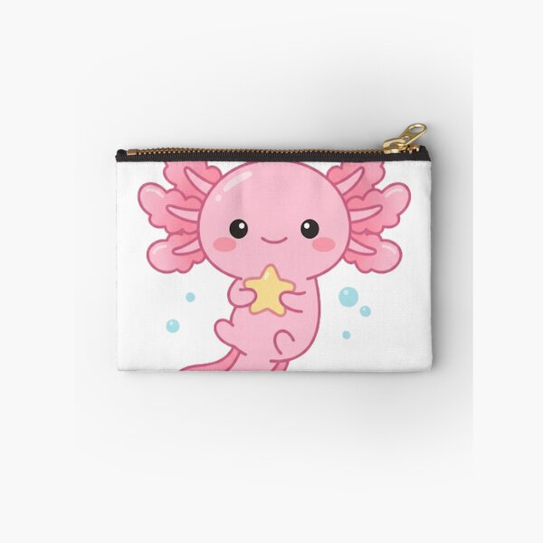 Item preview, Cute Kawaii Pink Axolotl Hugging Star designed and sold by NeonNerd Studio.