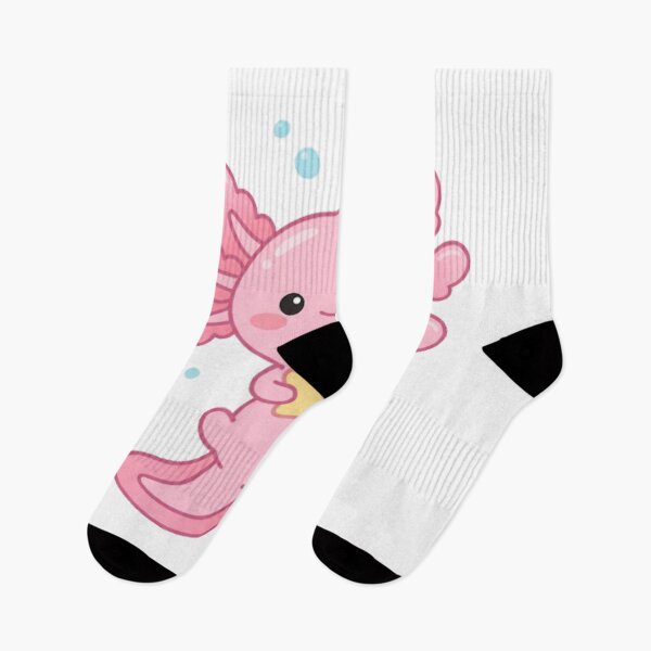 Item preview, Cute Kawaii Pink Axolotl Hugging Star designed and sold by NeonNerd Studio.