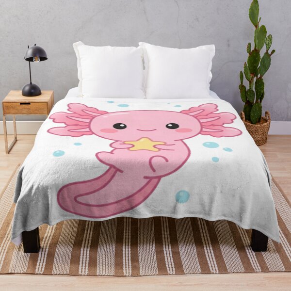 Item preview, Cute Kawaii Pink Axolotl Hugging Star designed and sold by NeonNerd Studio.