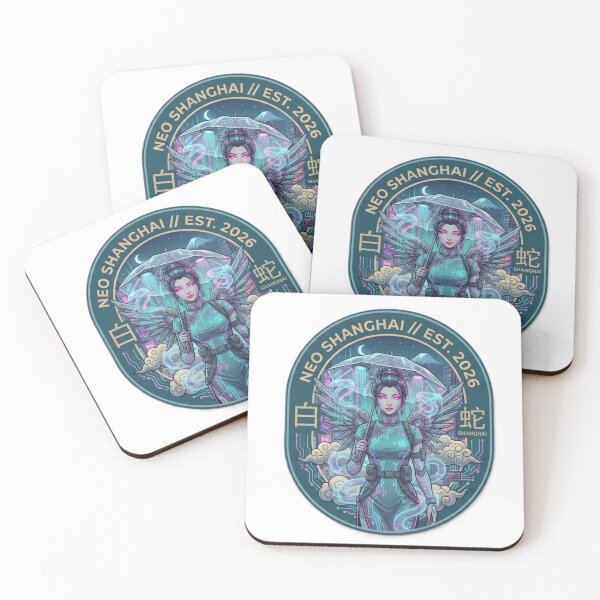 Item preview, Cyberpunk White Snake Legend Aesthetic – Neo Shanghai Emblem designed and sold by Surviving Monday Club.