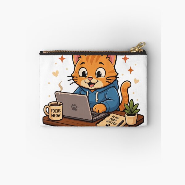 Item preview, Cute Cat Working on Laptop - Work Now Cat Nap Later | Funny Cat Office Graphic designed and sold by Nueve Uno Design.