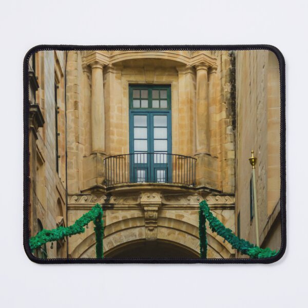 Item preview, Historic Stone Archway With Balcony and Columns Over Narrow Street in Mediterranean Old Town designed and sold by Nmallia.