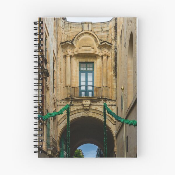 Item preview, Historic Stone Archway With Balcony and Columns Over Narrow Street in Mediterranean Old Town designed and sold by Nmallia.