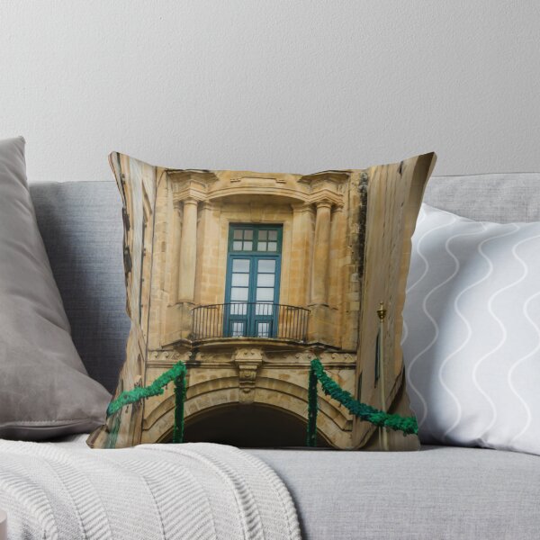 Item preview, Historic Stone Archway With Balcony and Columns Over Narrow Street in Mediterranean Old Town designed and sold by Nmallia.