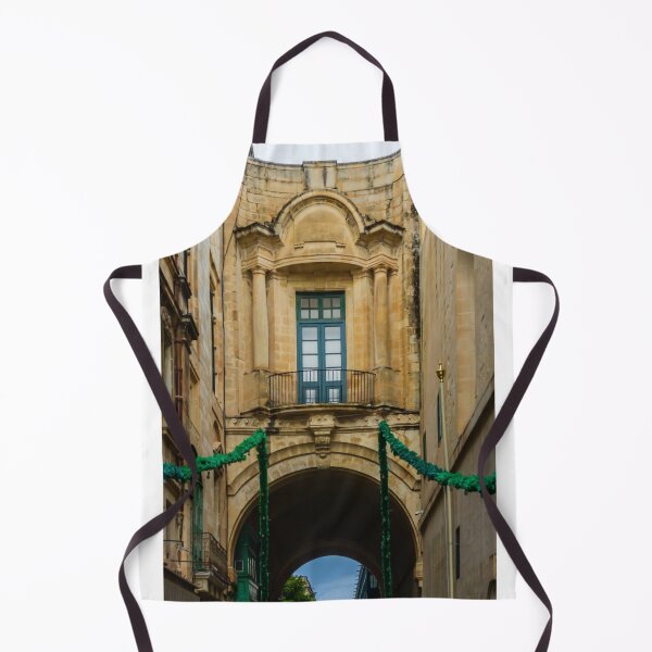 Item preview, Historic Stone Archway With Balcony and Columns Over Narrow Street in Mediterranean Old Town designed and sold by Nmallia.