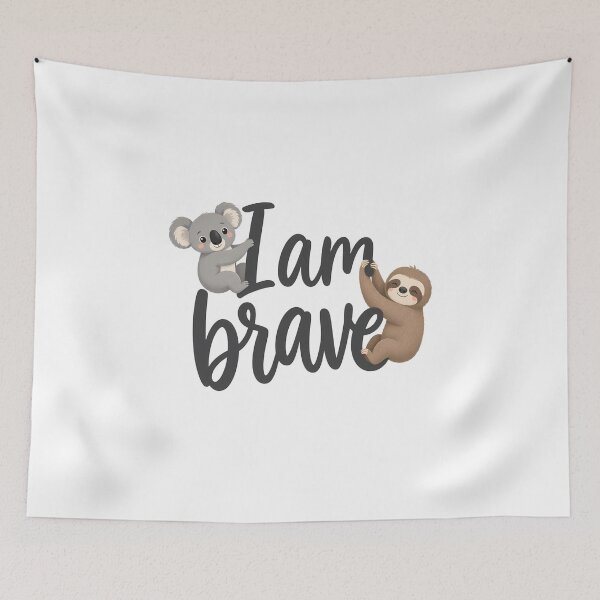 Item preview, I Am Brave Cute Koala & Sloth Growth Mindset Design designed and sold by HoMya.