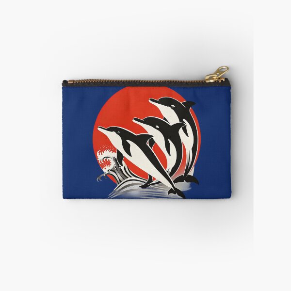Item preview, Three Dolphins Japanese Wave Art designed and sold by FoldedRainbow.