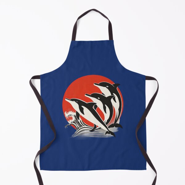 Item preview, Three Dolphins Japanese Wave Art designed and sold by FoldedRainbow.