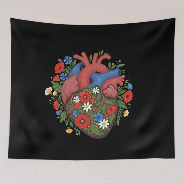 Item preview, Wildflower Folk Anatomical Heart Art designed and sold by mijaczeek.