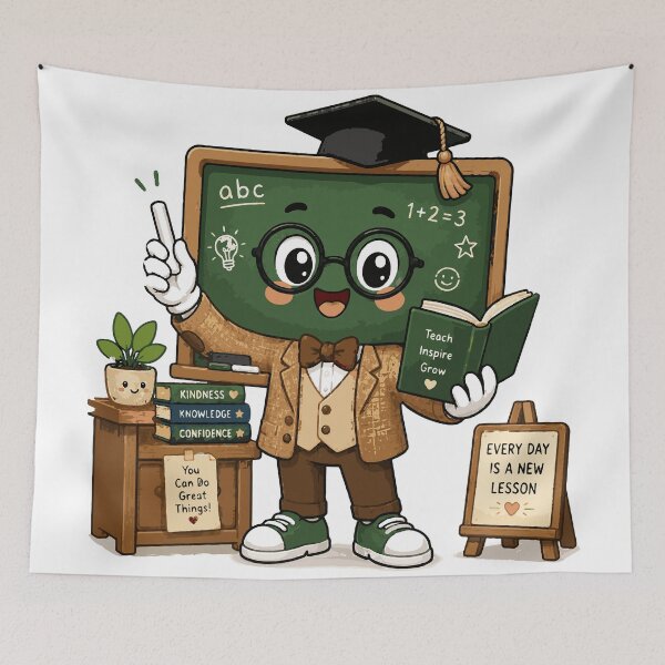 Item preview, Professor Chalkboard T-Shirt & Sticker | Cute Kawaii Classroom Teacher Mascot | Back to School Gift designed and sold by Sunday.Supply.