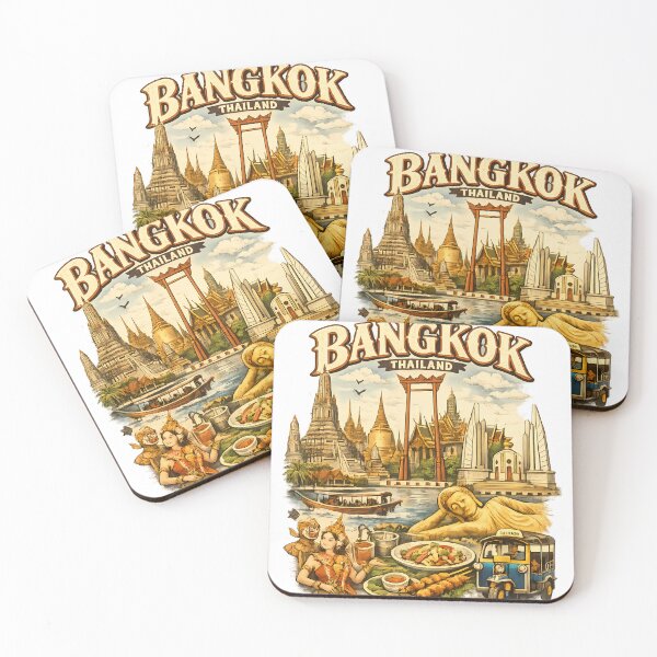 Item preview, Vintage Bangkok Thailand Travel Collage | Retro Thai Landmark designed and sold by swodsman1222.