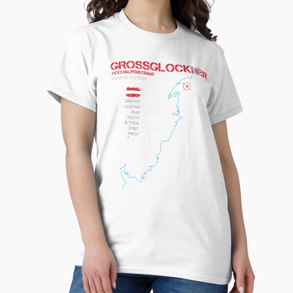 Item preview, Grossglockner Pass Motorcycle T-Shirt Route Design designed and sold by OuterShellUK.