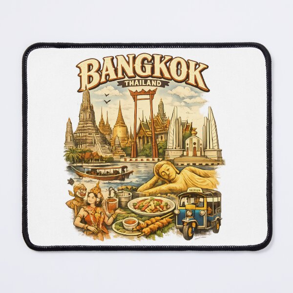 Item preview, Vintage Bangkok Thailand Travel Collage | Retro Thai Landmark designed and sold by swodsman1222.