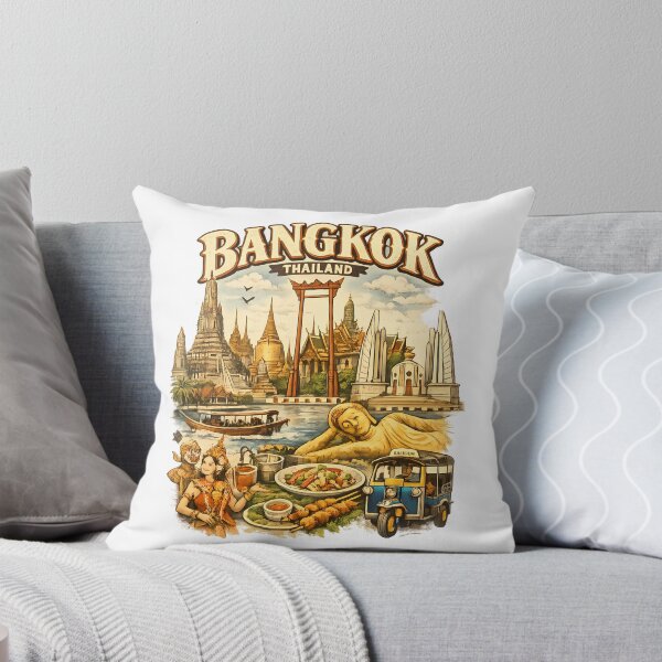 Item preview, Vintage Bangkok Thailand Travel Collage | Retro Thai Landmark designed and sold by swodsman1222.