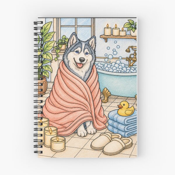 Item preview, Cozy Husky Bubble Bath Spa Day designed and sold by alw951.