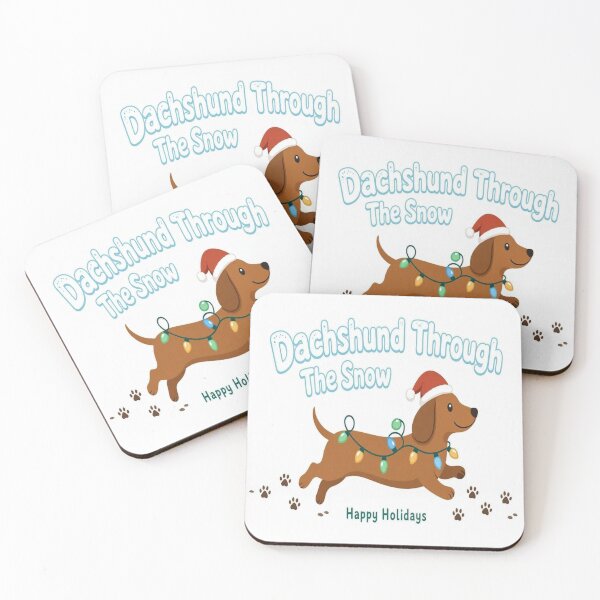 Item preview, Dachshund Through The Snow Funny Christmas Pun Santa Hat Weiner Dog Holiday T-Shirt designed and sold by PupPrintCo.