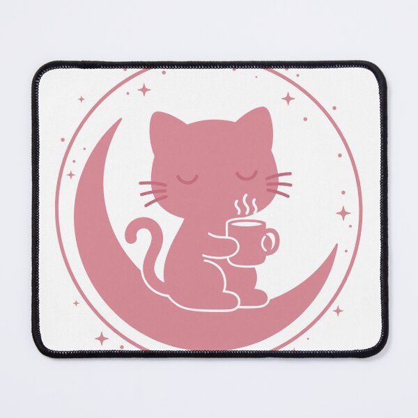 Item preview, Coffee Cat on Pink Moon designed and sold by FantasyPearl.