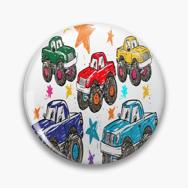 Item preview, Color Pick Up Trucks And Stars Print Pattern designed and sold by RichardRags.