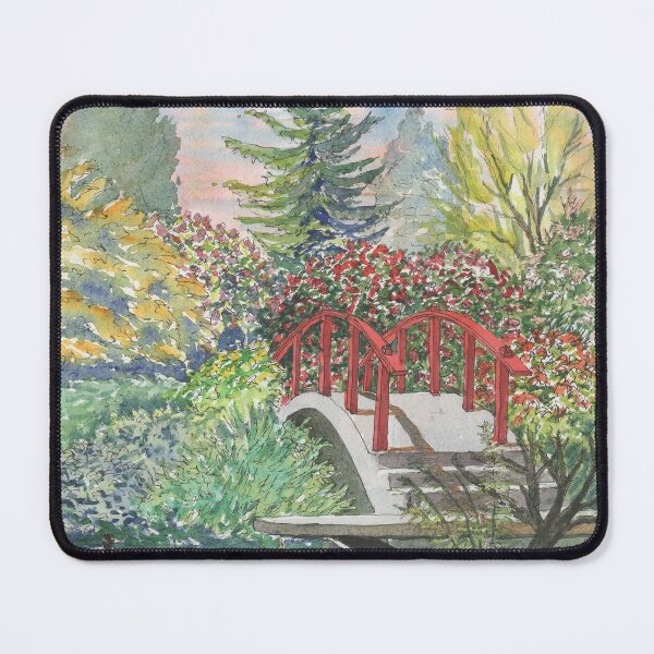 Item preview, Kubota Gardens Moon Bridge, Seattle designed and sold by Dave Baab watercolors.