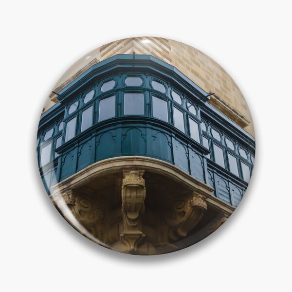 Item preview, Ornate Enclosed Balcony On Historic Stone Corner Building Showcasing Traditional Wooden Architecture designed and sold by Nmallia.