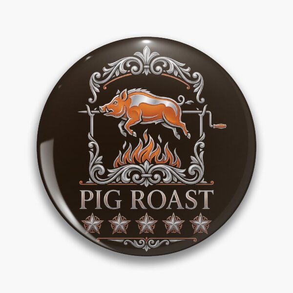 Item preview, Pig Roast Vintage BBQ Spit Roast Pitmaster Barbecue Emblem designed and sold by KiwiRider.