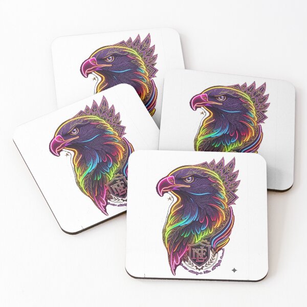 Item preview, Neon Eagle Sticker | Colorful Cyber Eagle Art | Glowing Bird Illustration | Futuristic Animal Vinyl Sticker | Synthwave Neon Decal designed and sold by MAStrends.