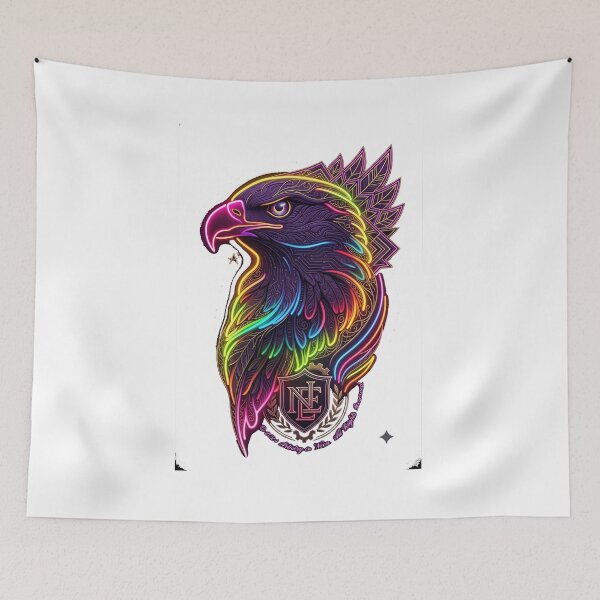 Item preview, Neon Eagle Sticker | Colorful Cyber Eagle Art | Glowing Bird Illustration | Futuristic Animal Vinyl Sticker | Synthwave Neon Decal designed and sold by MAStrends.