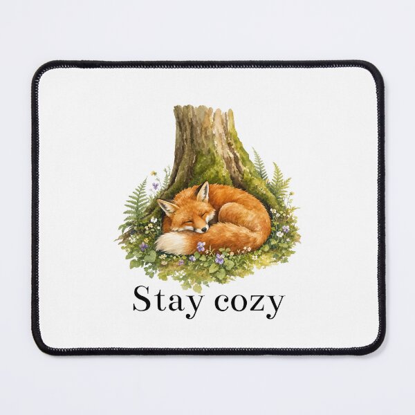 Item preview, Stay Cozy Watercolor Sleeping Fox Cottagecore Autumn Forest designed and sold by Hey Golden Fly.
