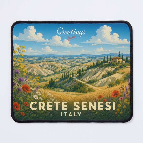 Item preview, Crete Senesi Tuscany Vintage Travel Poster designed and sold by Earth Celebration Designs.