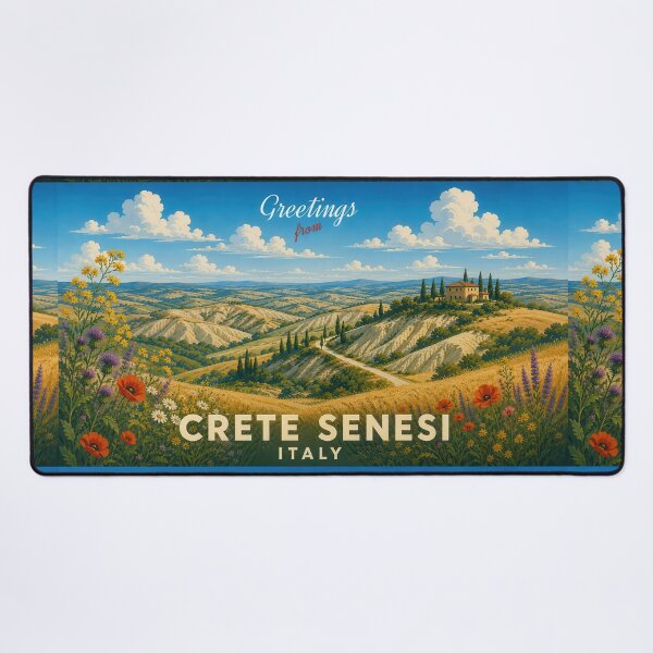 Item preview, Crete Senesi Tuscany Vintage Travel Poster designed and sold by Earth Celebration Designs.